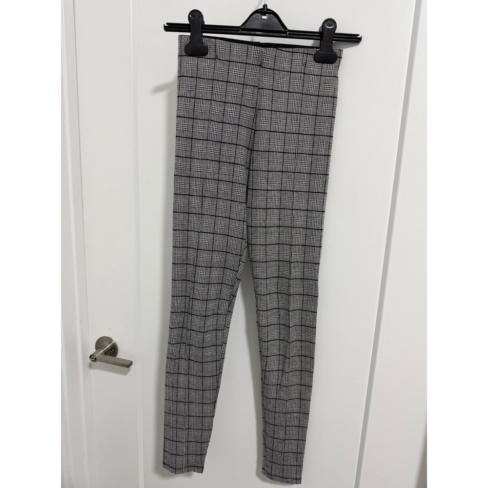 Zara Basic‎ Collection Plaid Leggings Pants Black White Gray Women's XS